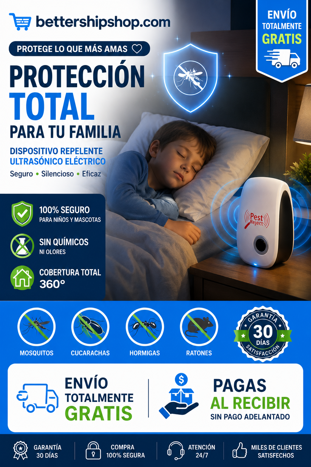 Hogar Libre de Plagas - Repelente Ultrasónico Inteligente