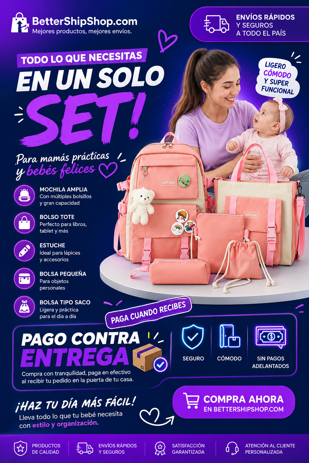 Mochila pack 5 en 1 - SET Mochila